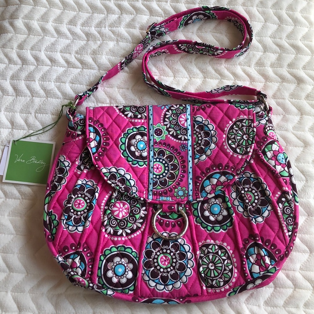 Vera Bradley Saddle up Crossbody Cupcakes Pink